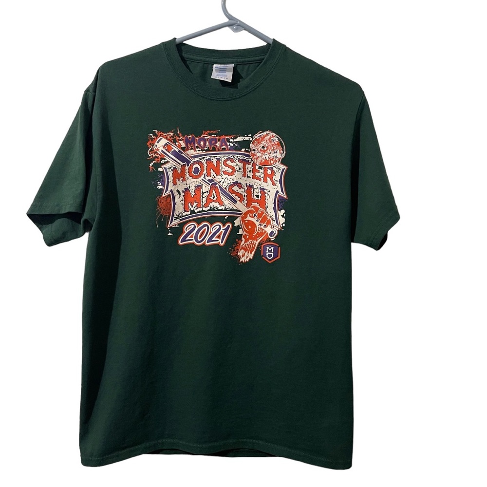 Port & Company Shirt Men‎ Medium Green Monster Mash Graphic Lightweight Casual